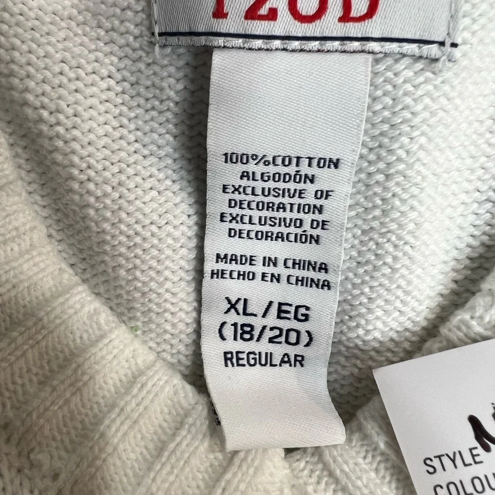 IZOD Cotton Knit Sweater in Cream - Picture 4 of 5